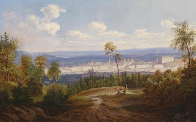 Blick vom Pöstlingberg auf Linz von Josef Edelbacher